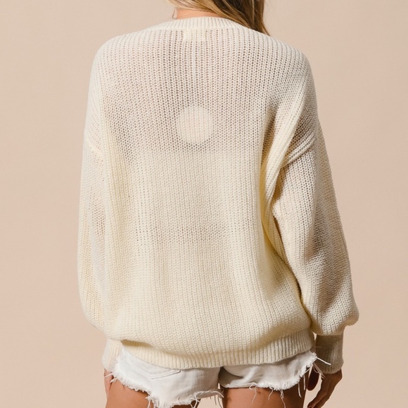 Pumpkin Spice Everything Nice Knit Fall Thanksgiving Crew Pullover Sweater - Picture 3 of 4